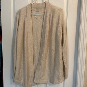 Loft oatmeal cream open shirttail cardigan L